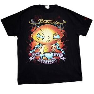 Family Guy Stewie Graphic Tee – "Bow to Greatness" – Oversized Fit Approx. 2XL